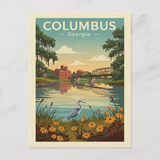 Vintage Columbus Georgia ポストカード (正面)