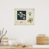 Vintage Combinaisons Ornementales Art ポスター (キッチン)