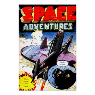 Vintage Comic Cover , Space Adventures 2 custom ポスター