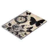 Vintage Compass & Butterfly - Rustic Paper (3) ノートブック (左側)