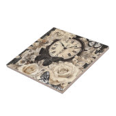 Vintage Compass & Butterfly - Rustic Paper (4) タイル (側面)