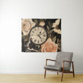 Vintage Compass & Butterfly - Rustic Paper (5) タペストリー (インサイチュ(横))