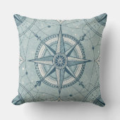 Vintage Compass Nautical Seamless Pattern (2) クッション (正面)