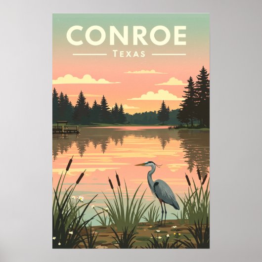 Vintage Conroe Texas ポスター (正面)