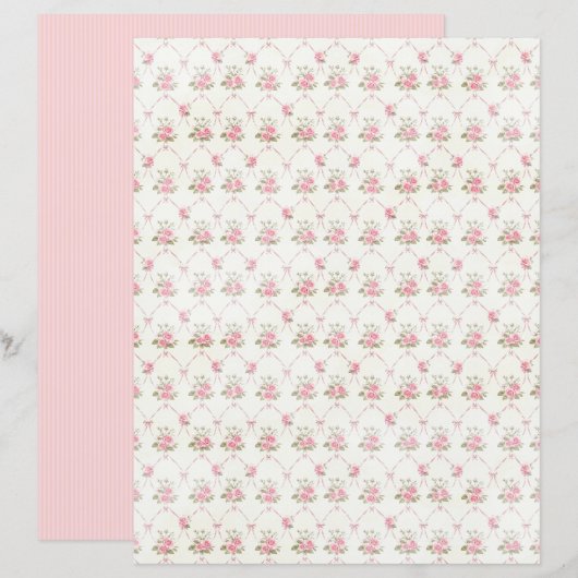 Vintage Coquette Rose Floral Paper Sheet (正面/裏面)