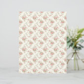 Vintage Coquette Rose Floral Scrapbook Paper Sheet (スタンド正面)