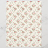 Vintage Coquette Rose Floral Scrapbook Paper Sheet (正面)