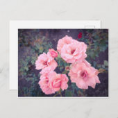 Vintage coral rose bouquet ポストカード (正面/裏面)