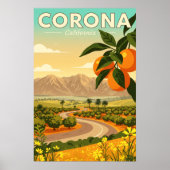 Vintage Corona California ポスター (正面)