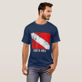 Vintage Costa Rica Dive Flag Scuba Diving Tシャツ (正面フル)