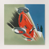 Vintage Cote D'Azur Automobile Racing Illustration ジグソーパズル (横)