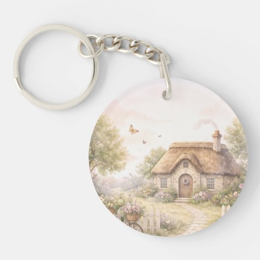 Vintage Cottage Acrylic Keychain キーホルダー (正面)