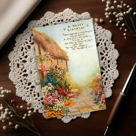 Vintage Cottage Garden 1917 Birthday ポストカード