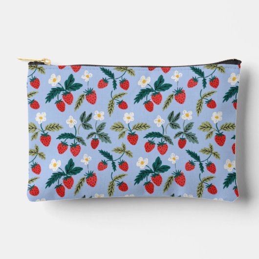 Vintage Cottagecore Strawberry Pattern アクセサリーポーチ (正面)