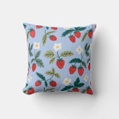 Vintage Cottagecore Strawberry Pattern クッション (正面)