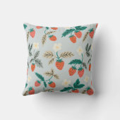 Vintage Cottagecore Strawberry Pattern クッション (裏面)