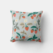 Vintage Cottagecore Strawberry Pattern クッション (正面)
