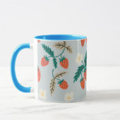 Vintage Cottagecore Strawberry Pattern マグカップ (左)