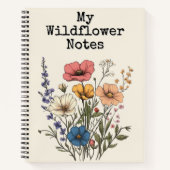 Vintage Cottagecore Wildflower Illustration  ノートブック (正面)