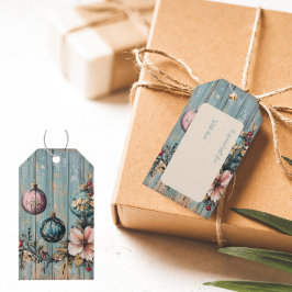 Vintage Country Christmas Rustic Farmhouse Wood ギフトタグ