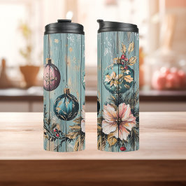 Vintage Country Christmas Rustic Farmhouse Wood タンブラー