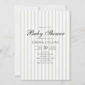 Vintage Country Club Striped Sage Baby Shower 招待状 (正面)