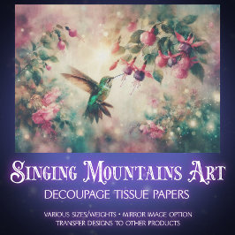 Vintage Country Hummingbird Floral Decoupage 薄葉紙