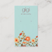Vintage Country Wildflowers Floral Earring Display 名刺 (正面)