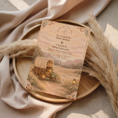 Vintage Covered Wagon Meadow Wedding 招待状