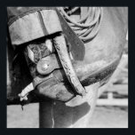 Vintage Cowboy Boot and Spur Photograph  ポスター<br><div class="desc">Vintage Cowboy Boot and Spur Photograph.  Cowboy in the saddle at rodeo,  Montana western and ranch life 1930s. Fantastic black and white photo suitable for home décor,  restaurant,  office,  mancave and dorm room.</div>