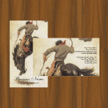 Vintage Cowboy, Bronco Buster Study by NC Wyeth 名刺<br><div class="desc">Vintage illustration American West fine art painting featuring a pioneer cowboy riding on a wild bucking bronco horse in a rodeo. Study of a Bronco Buster by NC Wyeth. 1902.</div>