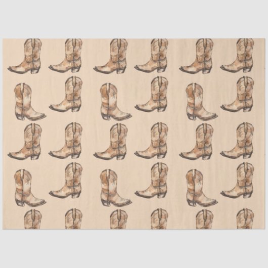 Vintage cowdoy boots 薄葉紙 (正面)