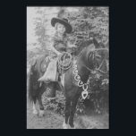 VINTAGE COWGIRL (BLACK AND WHITE) ポスター<br><div class="desc">VINTAGE 1940'S PHOTO OF MY MOTHER ON A PONY. LITTLE COWGIRL IN WESTERN CLOTHES.</div>