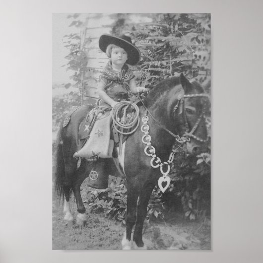 VINTAGE COWGIRL (BLACK AND WHITE) ポスター (正面)
