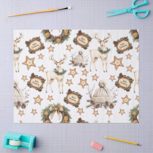 Vintage Cozy Christmas 薄葉紙 (クラフト)