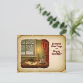 Vintage Cozy Winter Postcard – Season’s Greetings シーズンポストカード (スタンド正面)