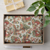 Vintage Cream Christmas Santa Claus Pattern 薄葉紙 (ギフト)