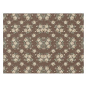 Vintage Cream Roses on Mocha Brown Pattern テーブルクロス (正面(横))