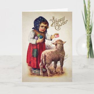 Vintage Creepy Girl Easter Card シーズンカード