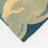 Vintage Crescent Moon Night Sky フリースブランケット (角)