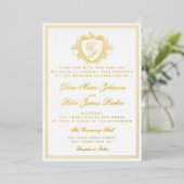Vintage crest gold foil monogram wedding 箔招待状 (立ち正面)