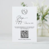 Vintage crest online wedding Attendance QR code 出欠カード (スタンド正面)