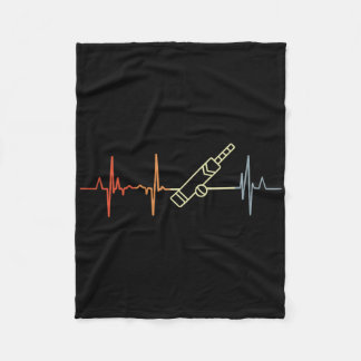 Vintage Cricket Heartbeat Cricket Player Heart Rat フリースブランケット