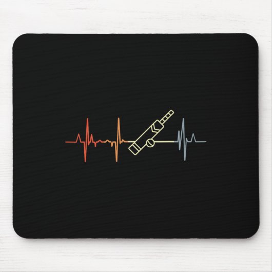 Vintage Cricket Heartbeat Cricket Player Heart Rat マウスパッド (正面)