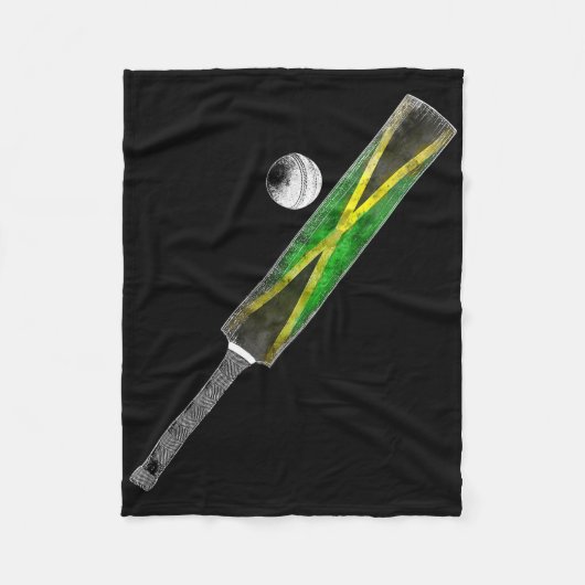 Vintage Cricket Jamaica Flag Jamaican Pride  フリースブランケット (正面)