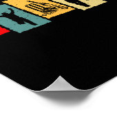 Vintage Cricketer Tter Bowler Retro  ポスター (角)