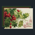 Vintage Crismas Hollyが情報を追加 招待状<br><div class="desc">デザイン: www.etsy.com/shop/VanityFlairDesigns</div>
