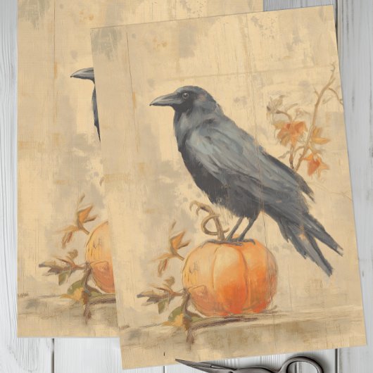 Vintage Crow Halloween 薄葉紙