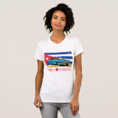 Vintage Cuba Flag Classic Car T-Shirt Tシャツ (正面フル)