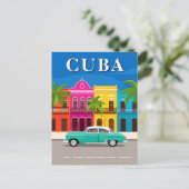 Vintage Cuba Travel Classic Car ポストカード (スタンド正面)